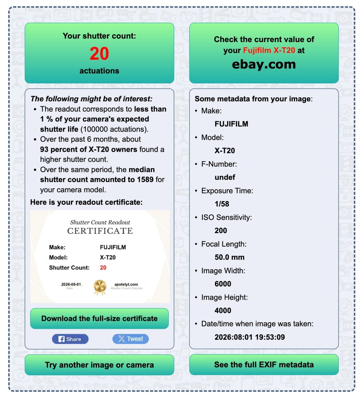 20 cuts!! Fujifilm X-T20 Mirrorless Digital Camera w/ XF 18-55 Lens Silver 11632