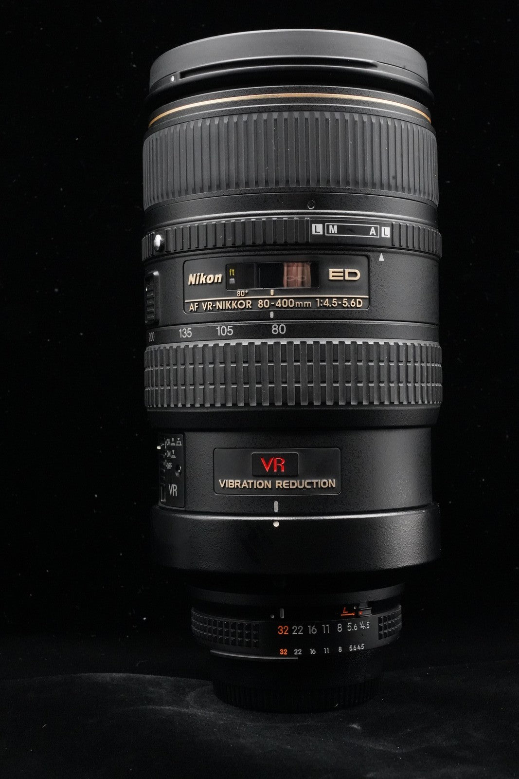 Nikon AF VR NIKKOR 80-400mm F/4.5-5.6 D ED Zoom F mount Telephoto Lens 10302