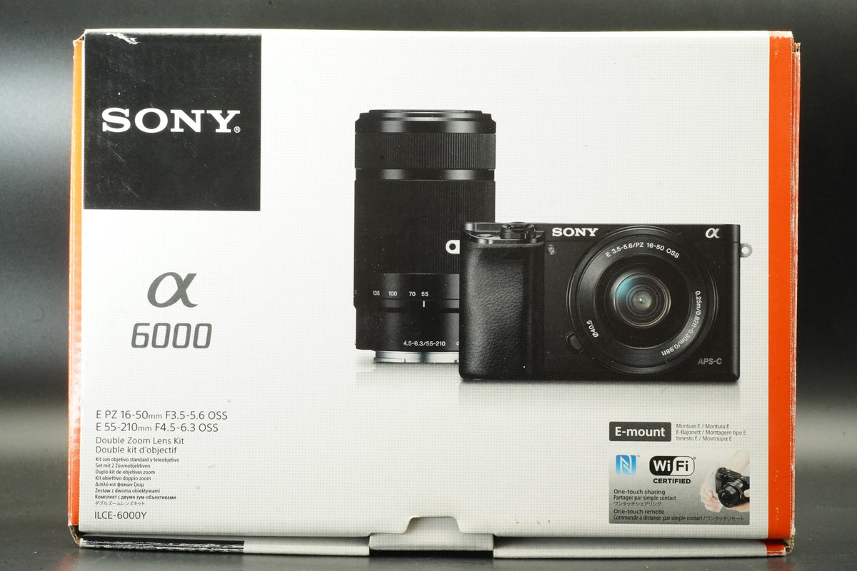 Sony a6000 Digital Camera Black w/ 16-50 + 55-210mm Lens -43949 cuts- #12360