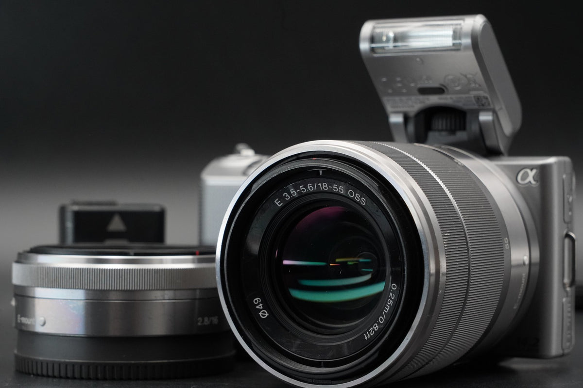 Sony NEX-5 Mirrorless Camera Bundle with 2 Lens Silver #11058