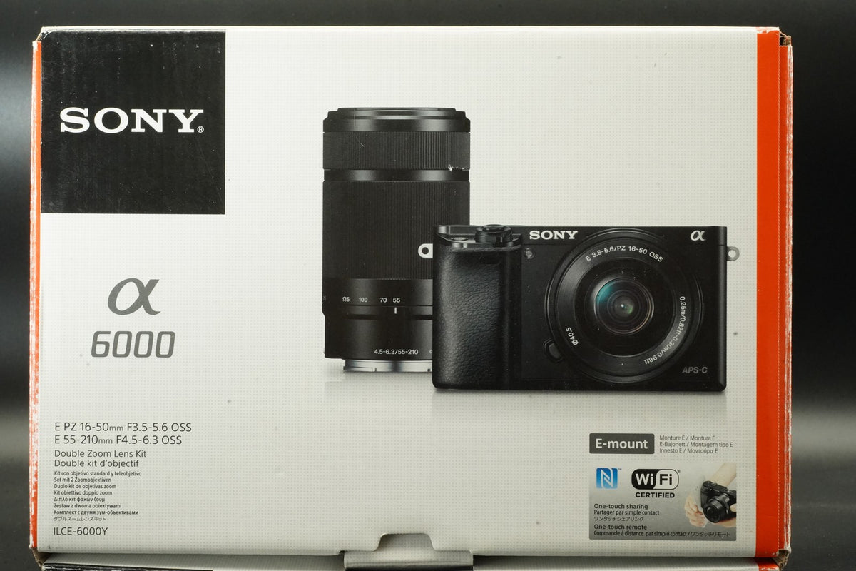 Sony a6000 Digital Camera White w/ 16-50 + 55-210mm -14850 cut US STOCK #12011