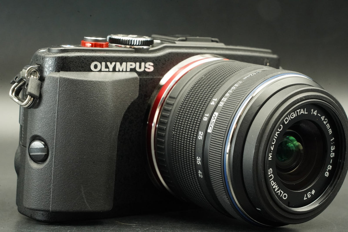 Olympus Pen Lite E-PL6 Black with 14-42mm + 40-150mm Lens US STOCK #12234