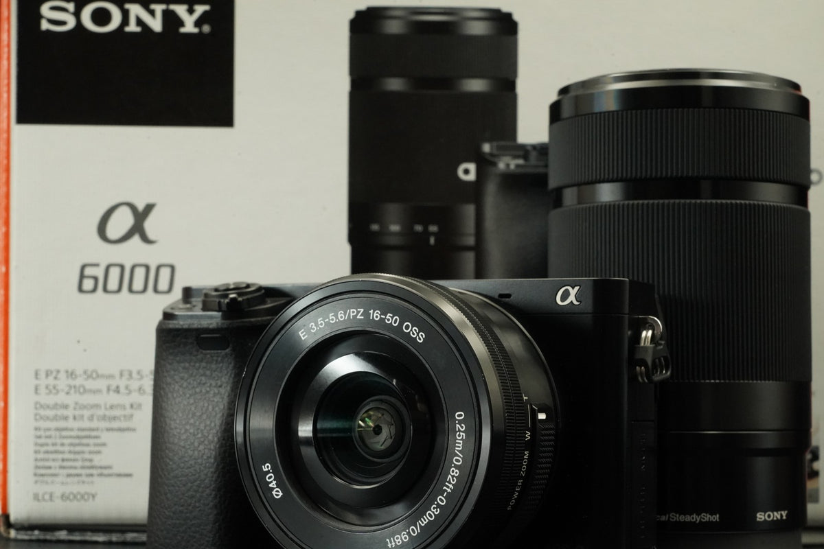 Sony a6000 Digital Camera Black w/ 16-50 + 55-210mm Lens US STOCK #12205