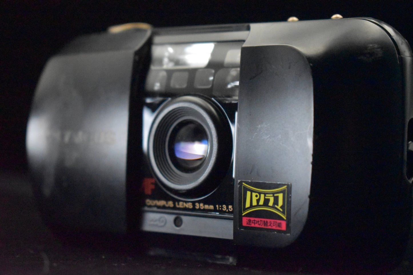 Olympus μ mju PANORAMA 35mm Point and Shoot Film Camera Black US Duty Paid 9217
