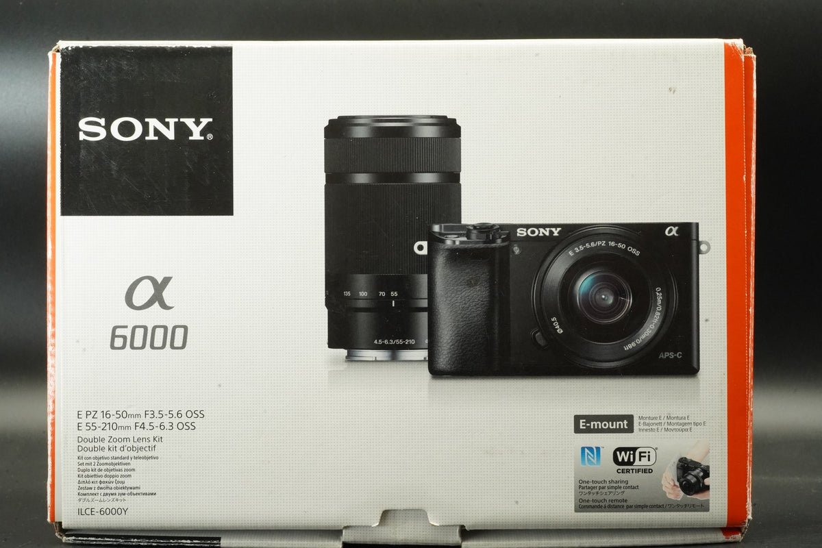 Sony a6000 Digital Mirrorless Camera Black w/ 16-50 + 55-210mm -24585 cut #12012