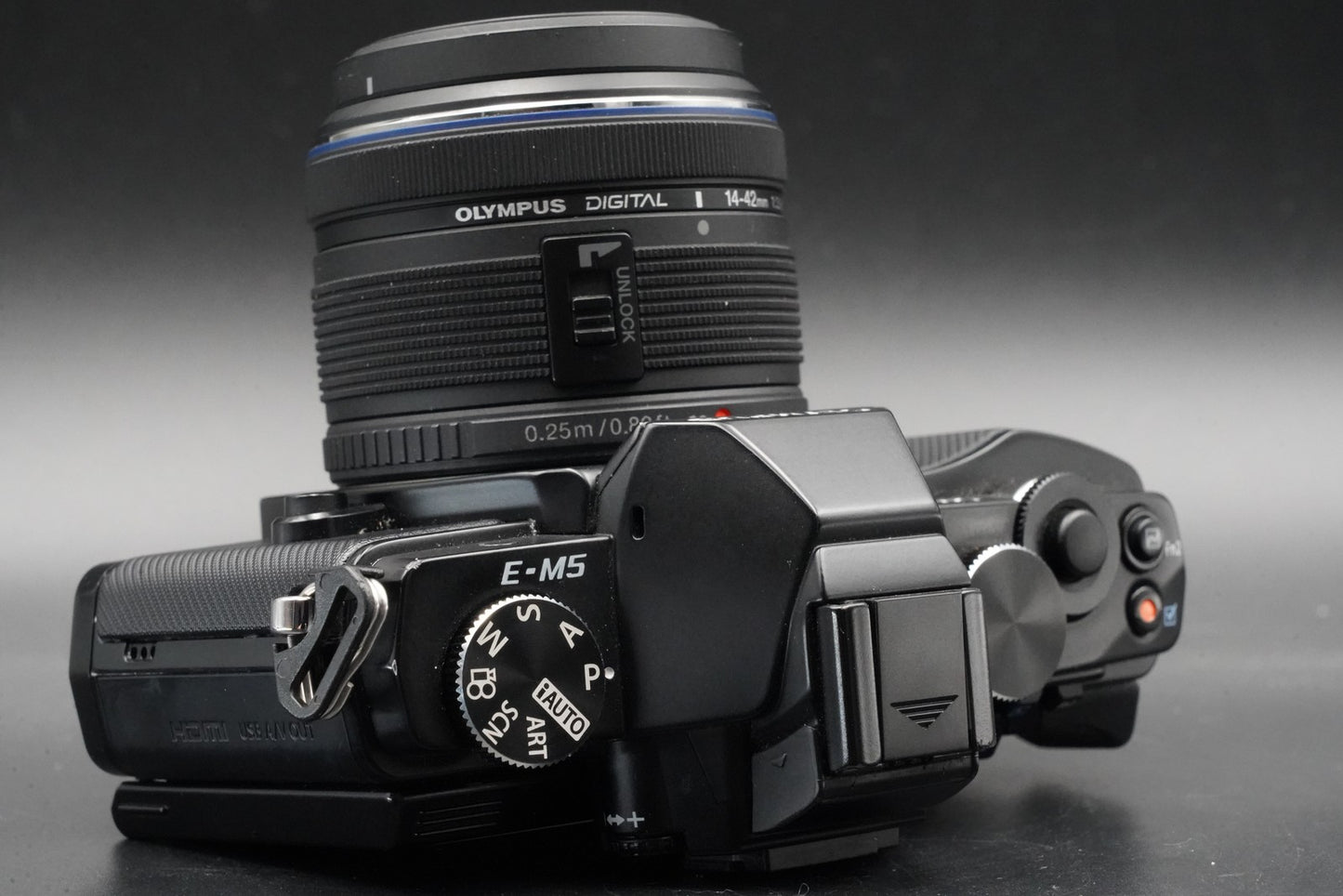 2 Lenses!! Olympus OM-D E-M5 Mirrorless Digital Camera Black 11028