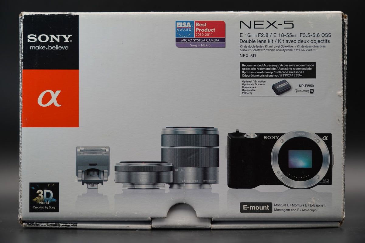 Sony Alpha NEX-5 Mirrorless Camera Bundle with 2 Lens Silver 2026WZC-B1155 11060