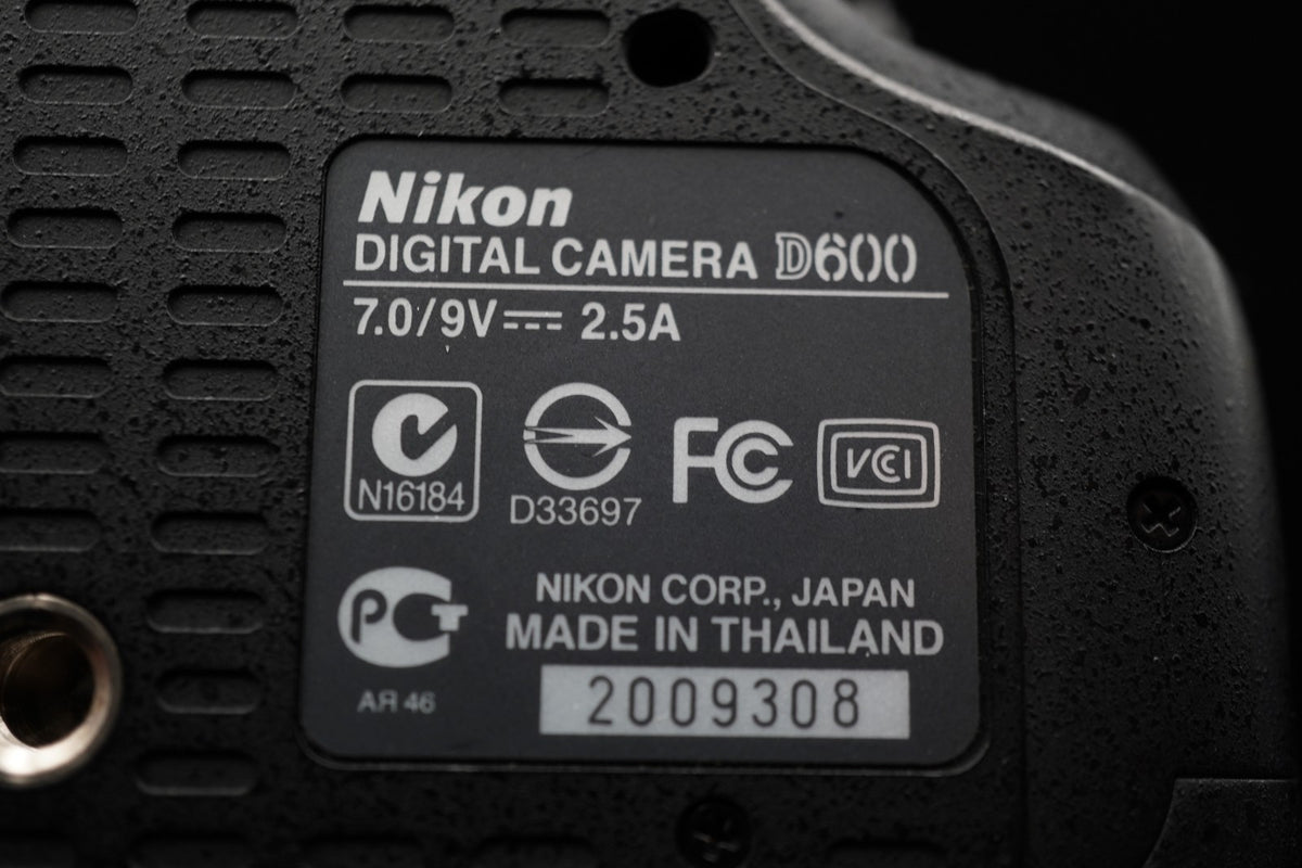 Nikon D600 DSLR Digital SLR Camera Black Used US STOCK #9929