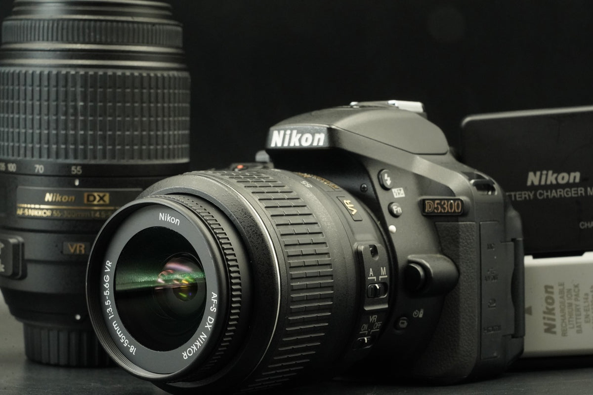 Nikon D5300 AF-S 18-55mm + 55-300mm Lens -147K cuts- US STOCK #12230