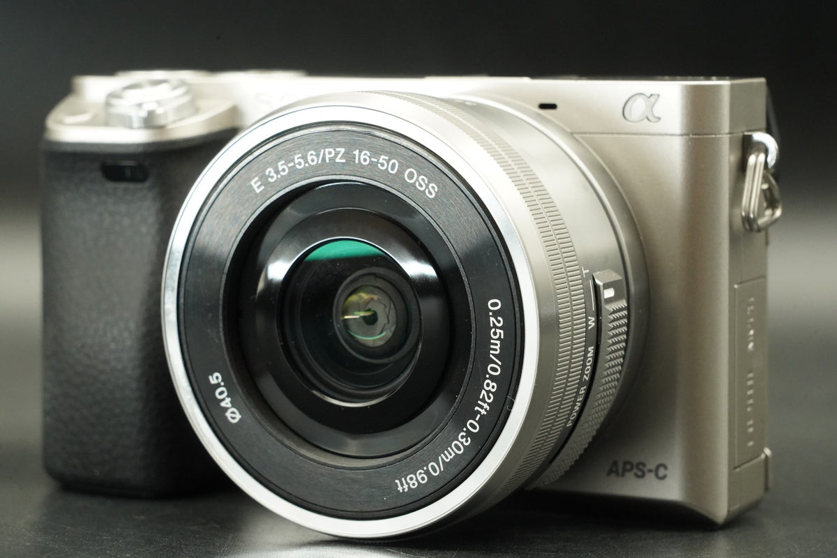 Sony a6000 Digital Mirrorless Camera Silver w/ 16-50 + 55-210mm -959 cut #12175