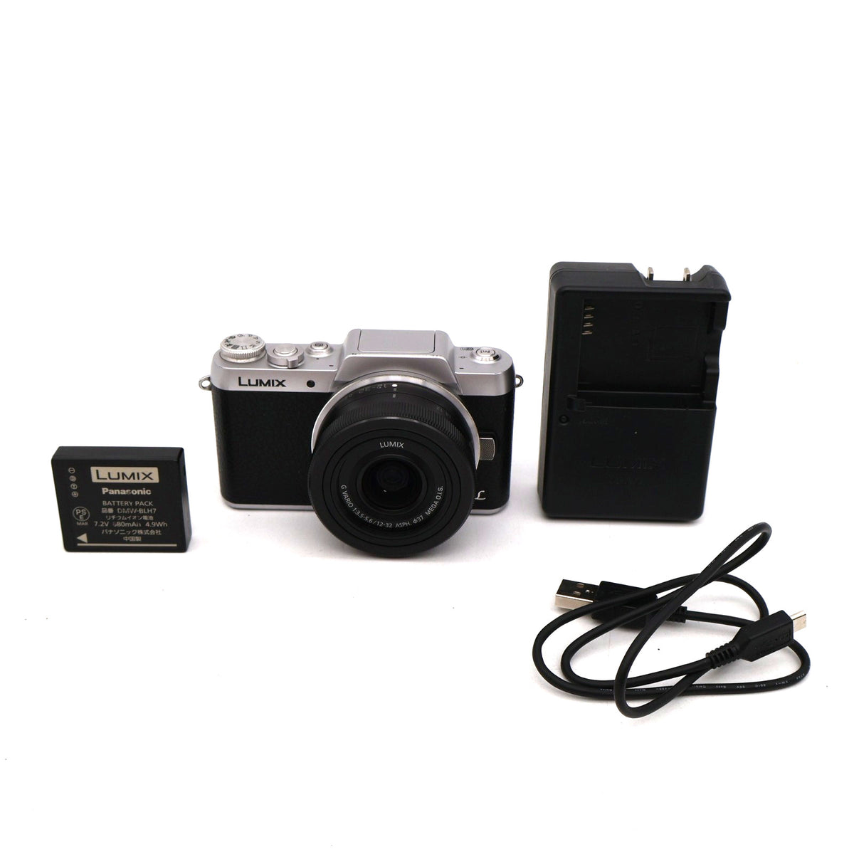 Panasonic DMC-GF7 LUMIX Kamera 12-32mm Objektiv Silber ENGLISCH OK! #11376
