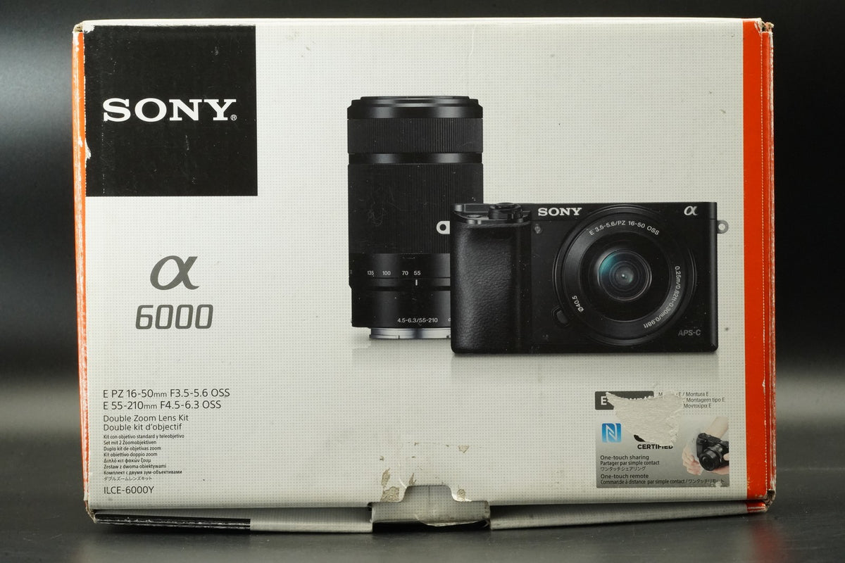 Sony a6000 Digital Camera Black w/ 16-50 + 55-210mm -250766 cut #12010