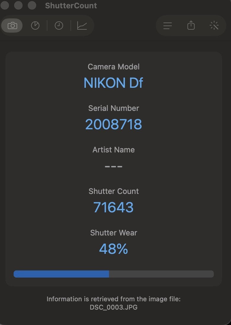 Nikon Df Negro DSLR Cuerpo de la cámara digital -71643 cortes- #11593