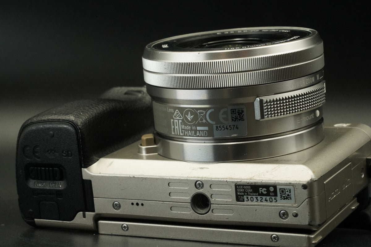 Sony a6000 Digital Camera Silver w/ 16-50 + 55-210mm -9333 cut- #12447
