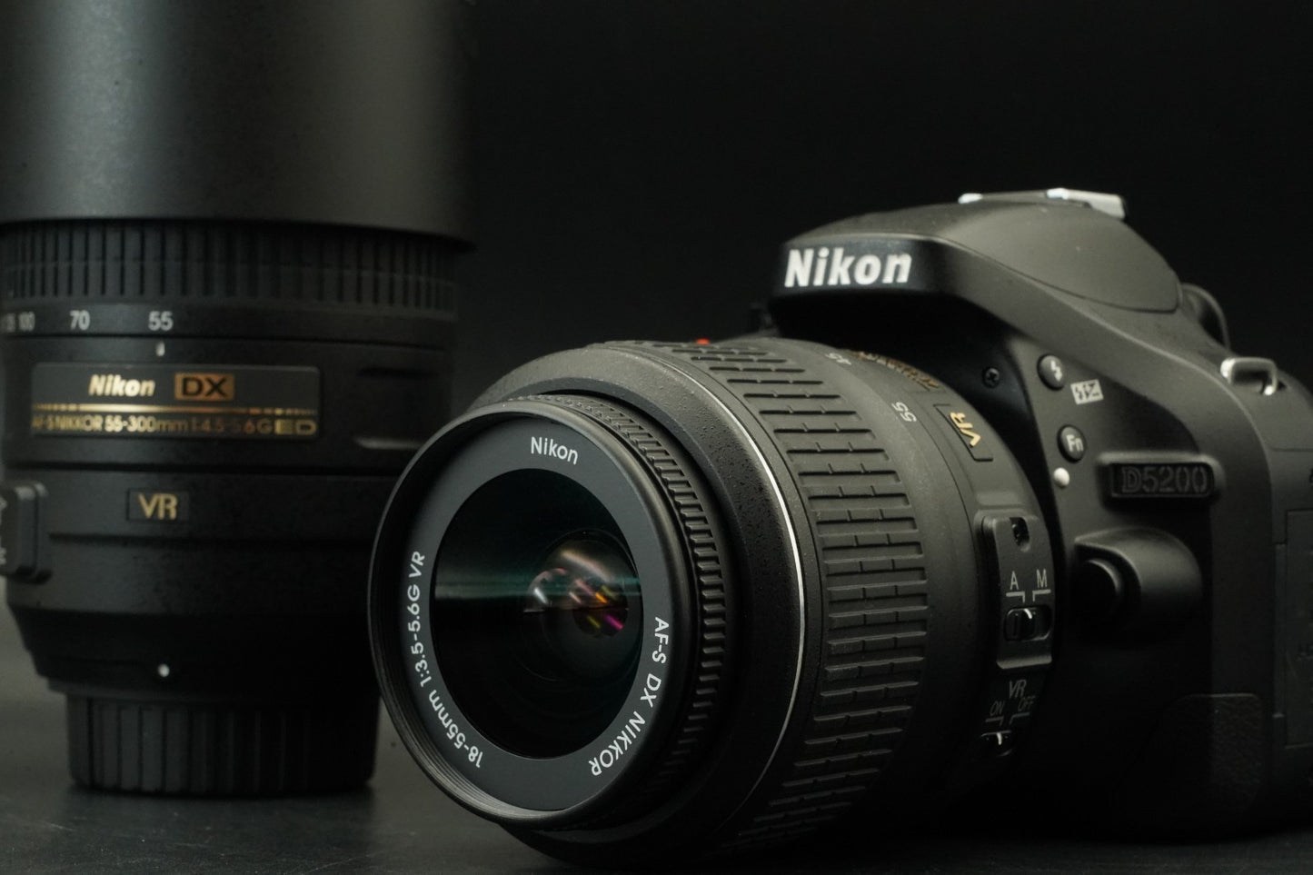 Nikon D5200 Digital Camera AF-S 18-55mm f/3.5-5.6 55-300mm f/4.5-5.6 Lens #11708