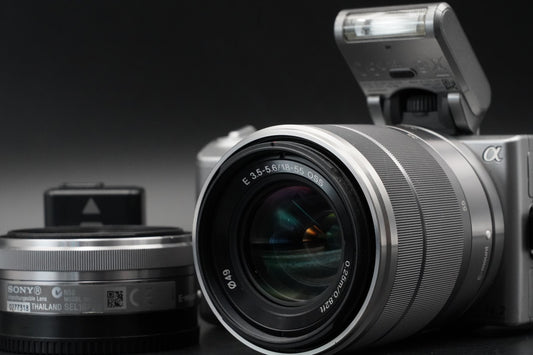 Sony NEX-5 Mirrorless Camera Bundle with 2 Lens Silver #11057