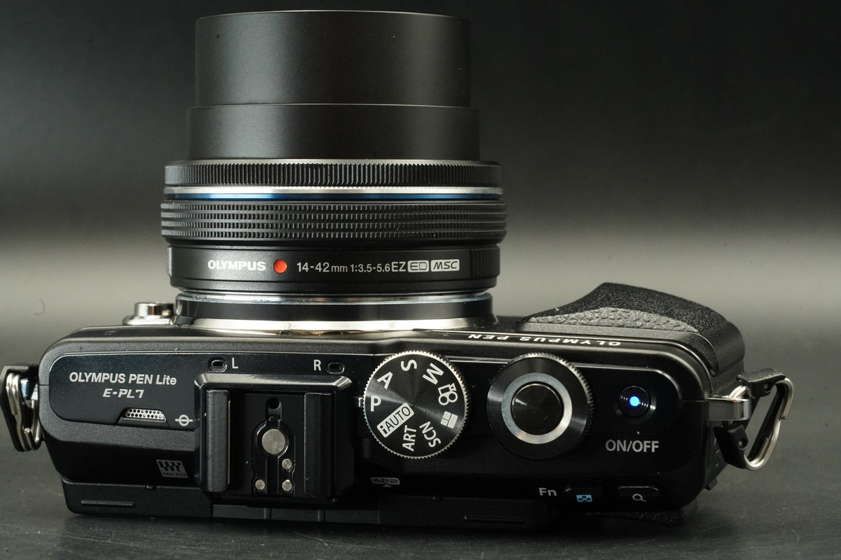 Olympus PEN E-PL7 Digital Camera Black with 2 Lens -8172 cut- #12341