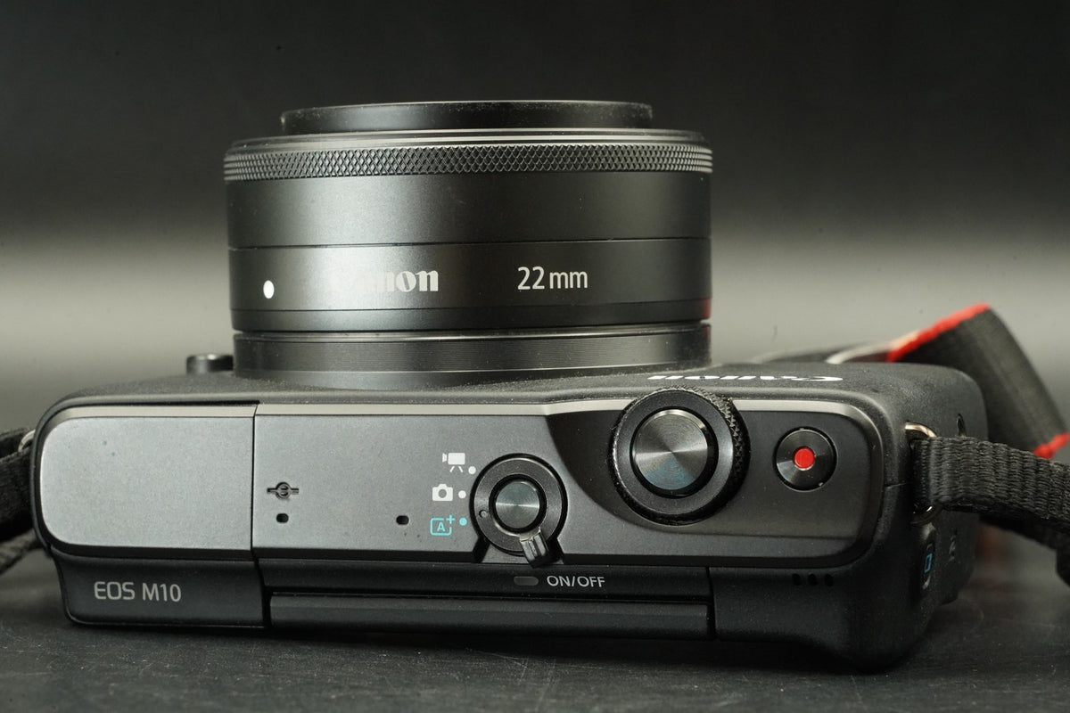Canon EOS M10 Mirrorless Digital Camera Black w/ 15-45mm + 22mm Lens #12192