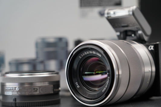 Sony Alpha NEX-5 Mirrorless Camera Bundle with 2 Lens Silver 2026WZC-B1155 11060