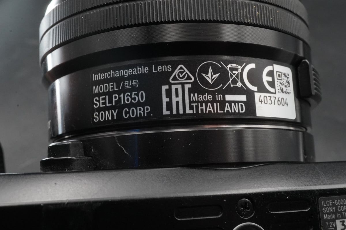 Sony alpha a6000 Digital Mirrorless Camera with Lens Black -75302 cuts- #11206