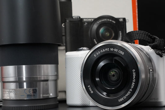 Sony Alpha a5000 Mirrorless Digital Camera White with 2 Lenses #10484