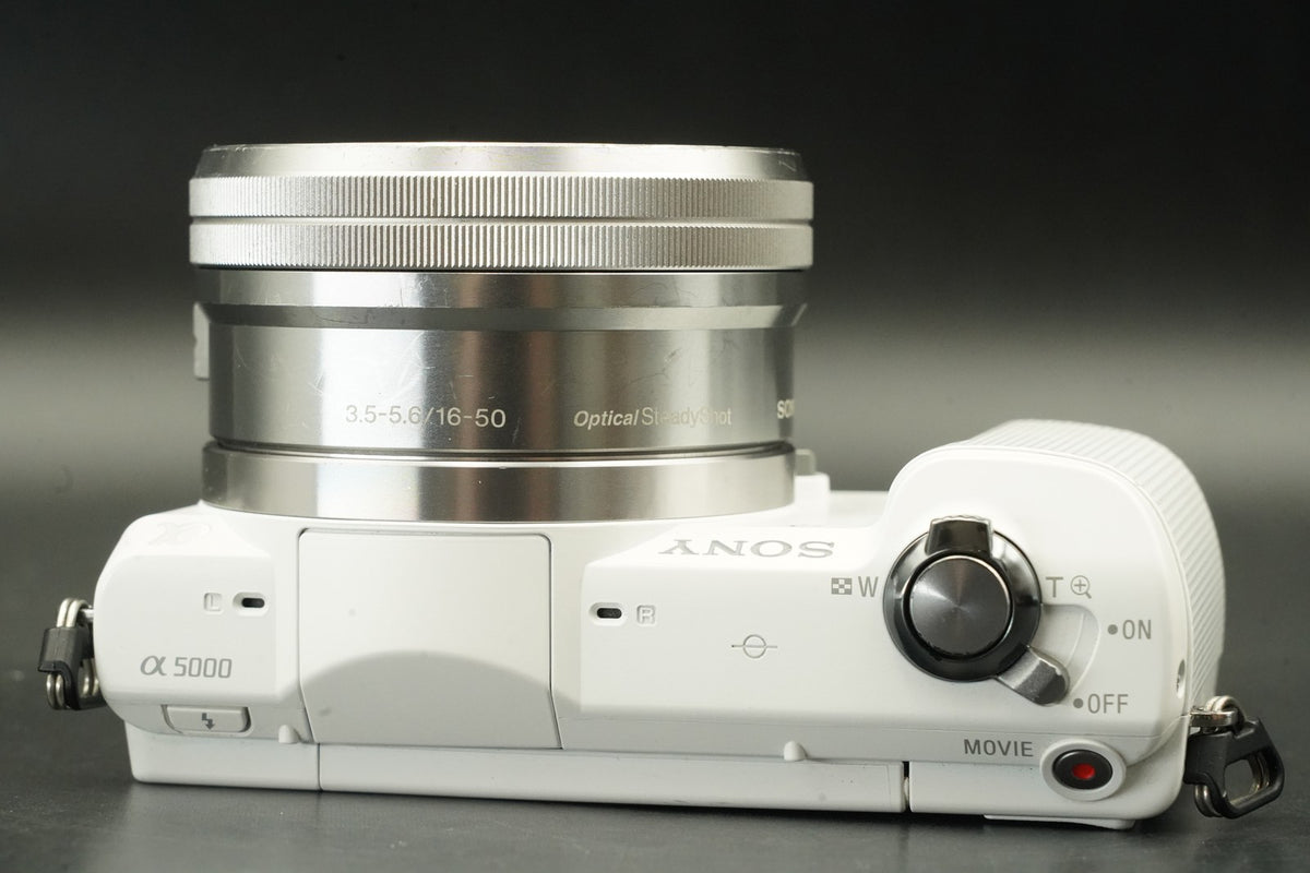 Sony a5000 Digital Camera White with 14-42mm + 55-210mm Lens -6879 cuts- #12362