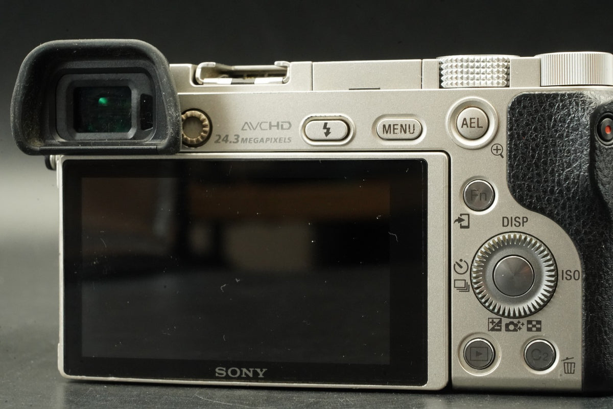 Sony a6000 Digital Mirrorless Camera Silver w/ 16-50 + 55-210mm 31032 cut #12012