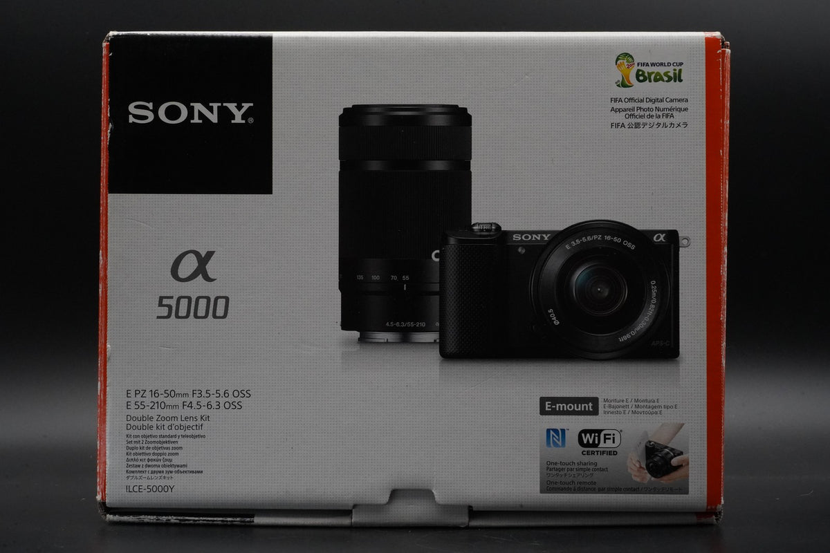 Sony Alpha a5000 Mirrorless Digital Camera White w/ 2 Lens -4331 cuts- #10924
