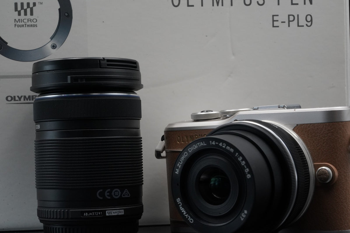 OLYMPUS PEN E-PL9 16.1MP Digital Camera w/ 2 Lens Brown US STOCK #11010