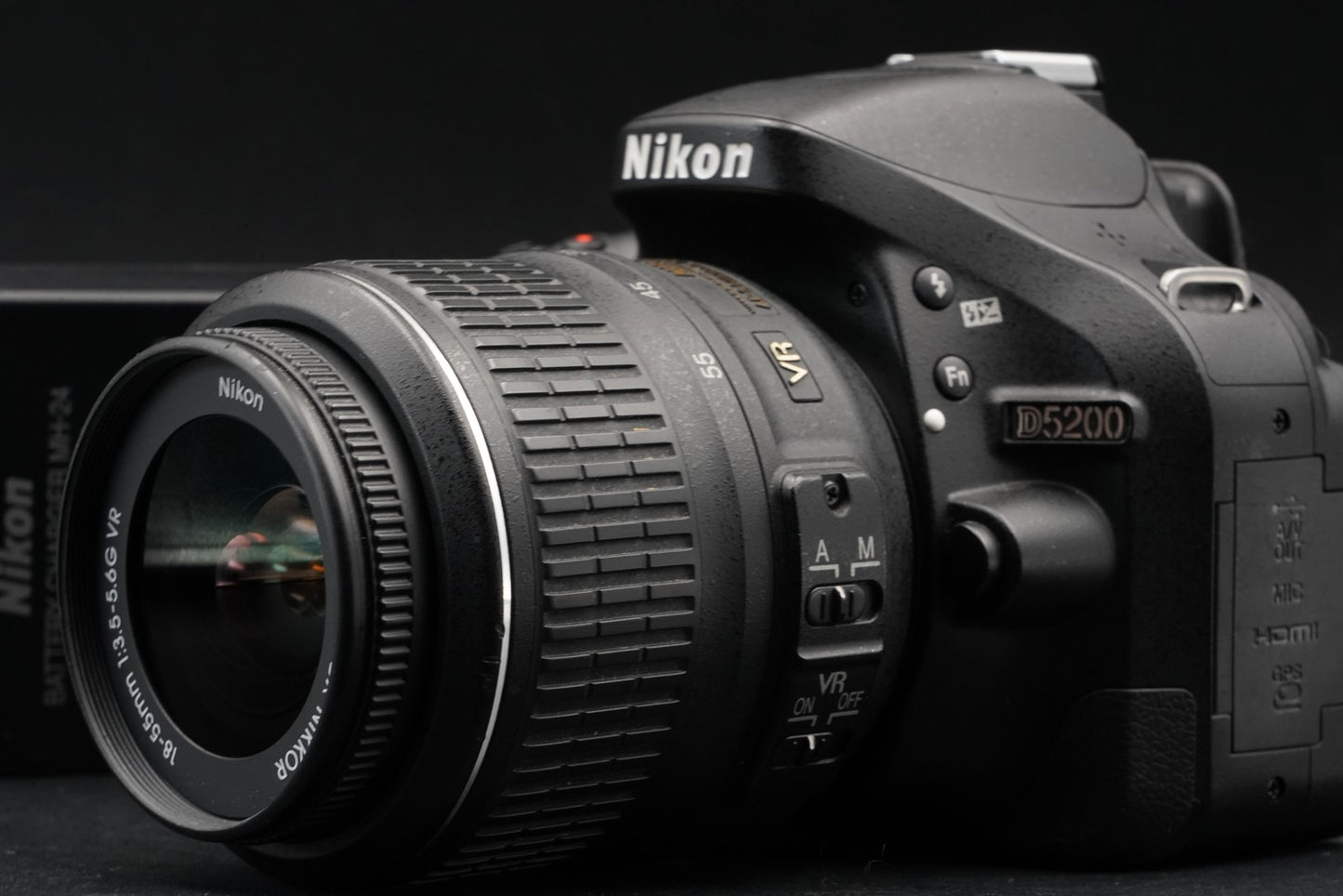 Only 2% cuts!! Nikon D5200 DSLR Camera Body with Lens Black 11344