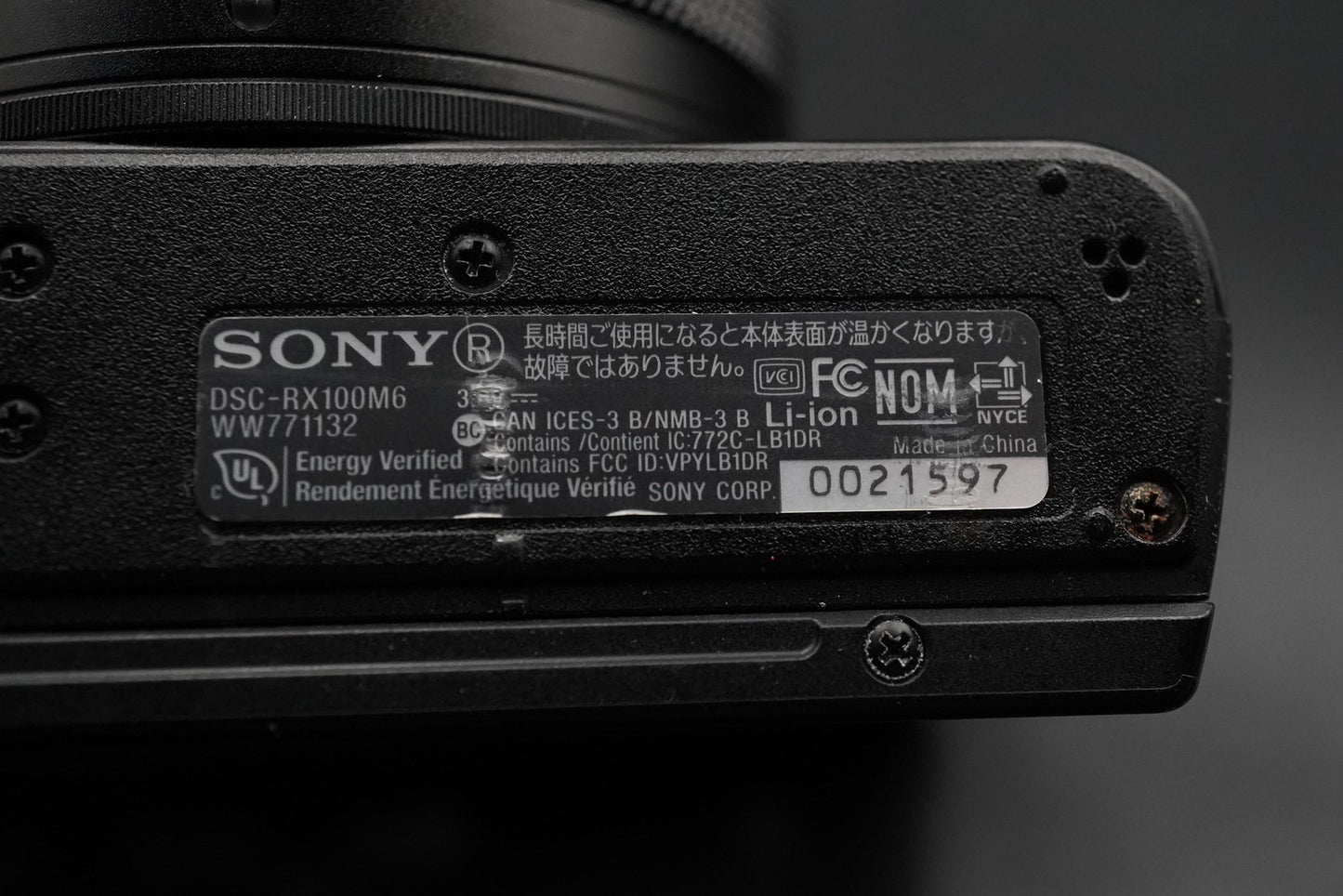 Sony Cyber Shot RX100 VI M6 Compact Digital Camera Black US Duty Paid 10790
