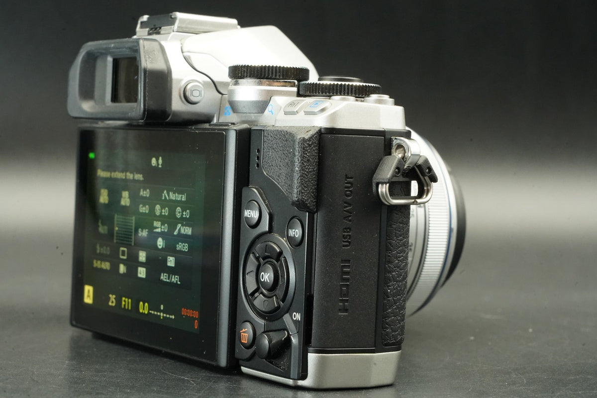 Olympus OM-D E-M10 16.1MP SLR Silver w/ 2 Lens -772 cuts- #12275