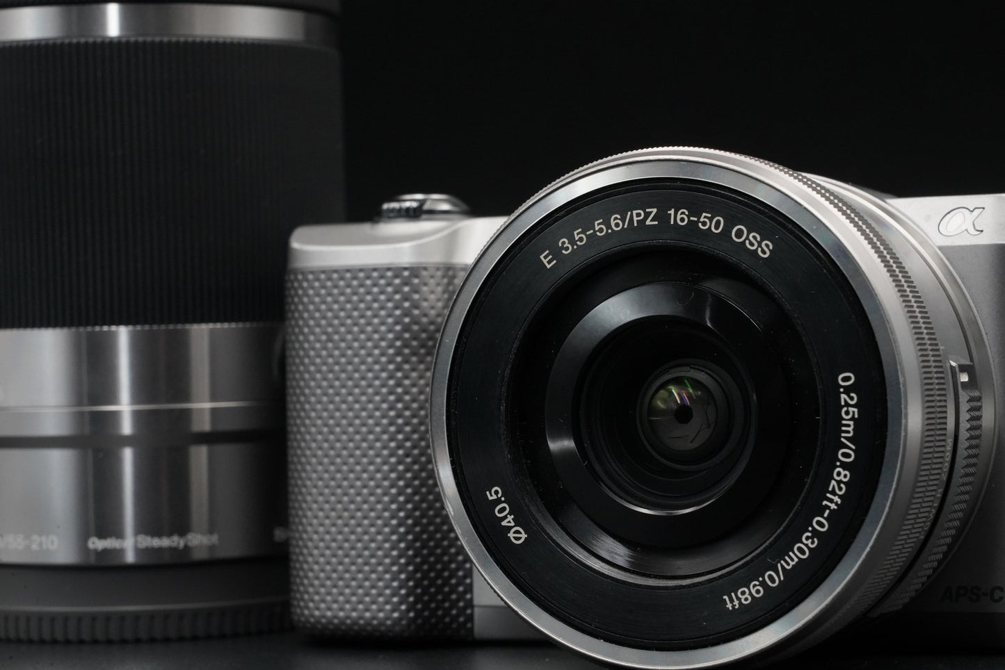 2 Lenses! Sony Alpha a5000 Mirrorless Digital Camera Silver with Lens 10483