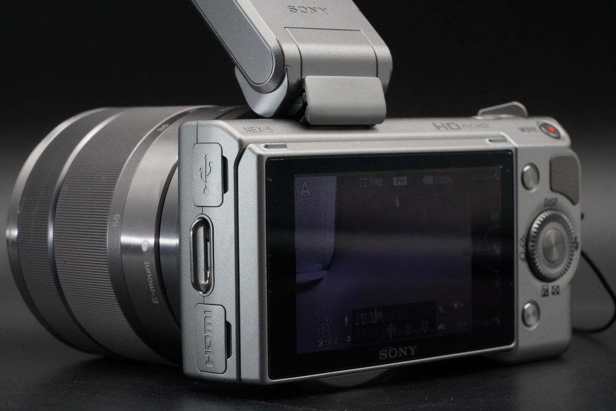Sony NEX-5 Mirrorless Camera Bundle with 2 Lens Silver #11058