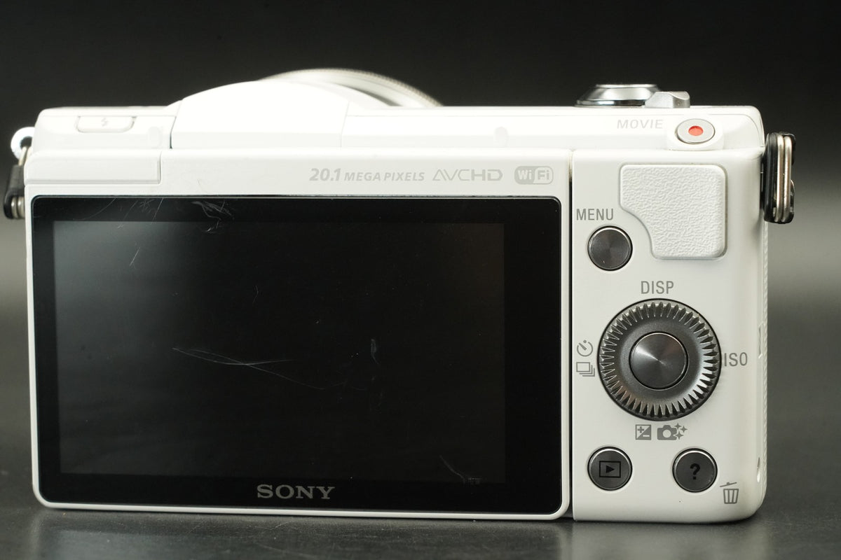 Sony a5000 Digital Camera White with 14-42mm + 55-210mm Lens -6879 cuts- #12362
