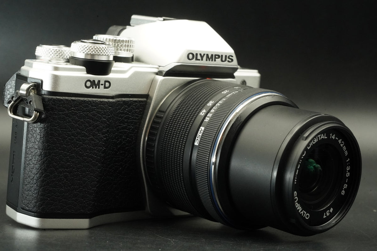 Olympus OM-D E-M10 Mark II Silver w/ 14-42mm + 40-150mm Lens -872 cut- #12315
